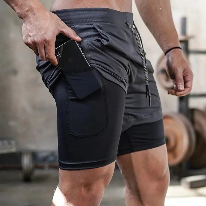 Gym Workout Shorts With Phone Pocket