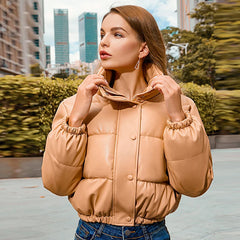 Women Winter Thick PU Leather Coats